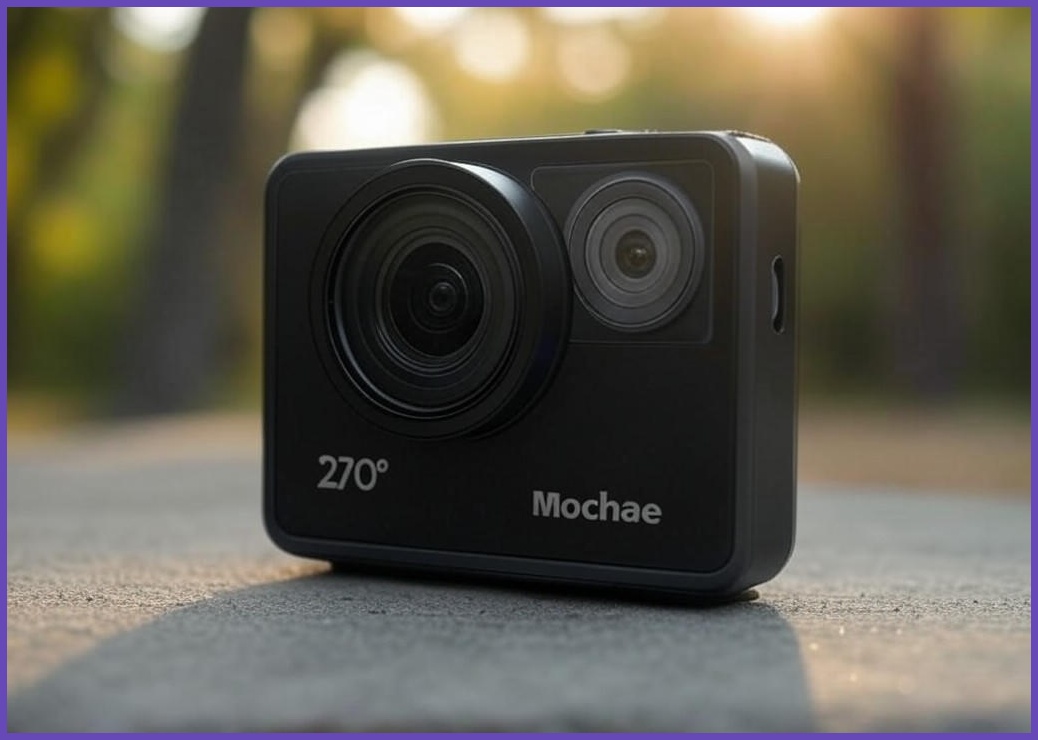 Mochae 포켓 카메라 4K 270도 회전 렌즈 액션캠 웨어러블 캠코더 초소형 휴대용