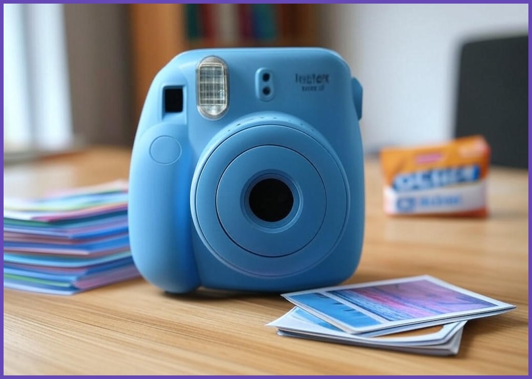 인스탁스 미니70 블루 + 오리진미니앨범 랜덤발송 + CR2 건전지 2p 세트 - 이미지 1