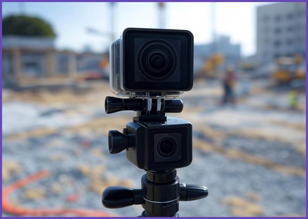 타임랩스 카메라 블랙박스 건설 현장 감시 이동식 액션캠 - 이미지 1