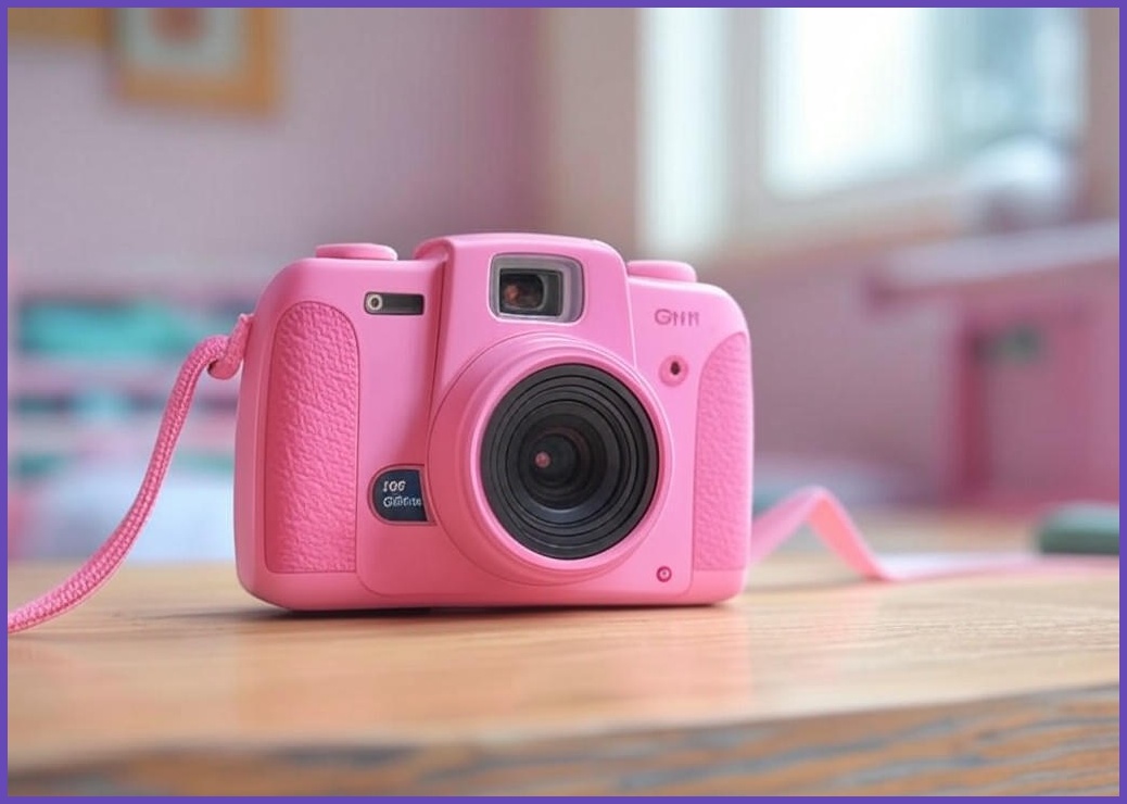 하이라라 어린이 카메라 핑크 + 스트랩 + 16g 포함 - 이미지 1